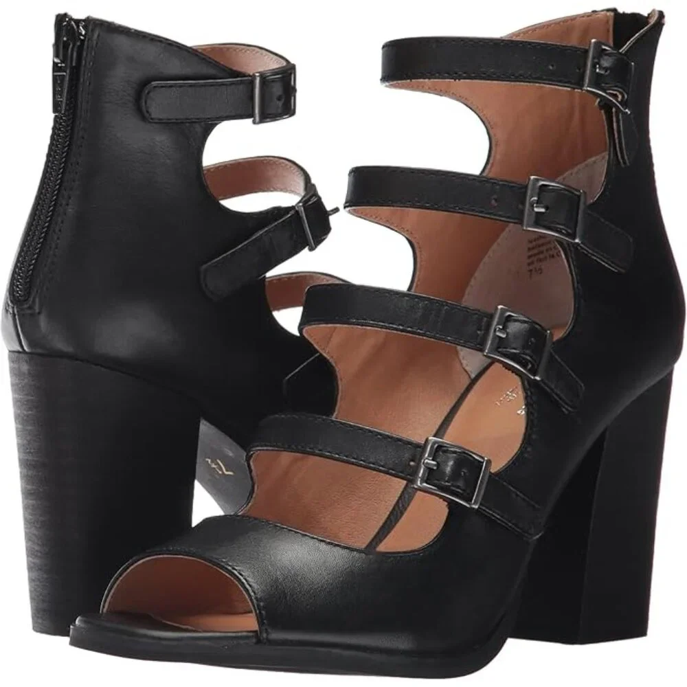 Seychelles Black Multi-Strap Kayak Heels Sandals | Size 6.5 - Picture 1 of 9